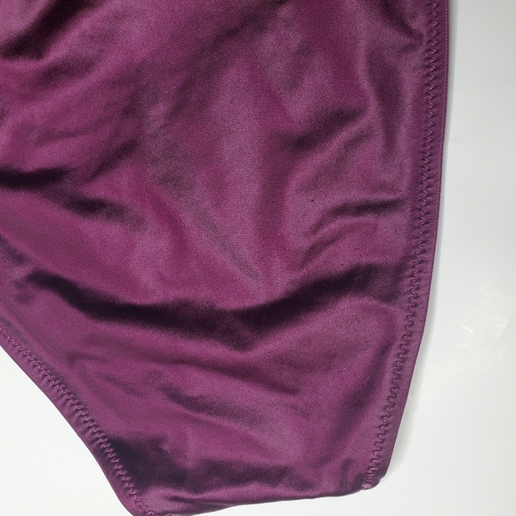 Solid & Striped || Olympia Metallic Eggplant One Piece Bathing Suit Small - Picture 12 of 13